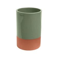 Image of Dexam Sintra Glazed Terracotta Wine Cooler Olive Green