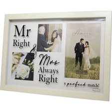 Image of MR & MRS ALWAYS RIGHT PHOTO PICTURE COLLAGE FRAME WEDDING ANNIVERSARY GIFT NEW