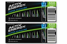Image of 2 Pack ACTIV ENERGY Super Alkaline Batteries AAA Powerful Performance