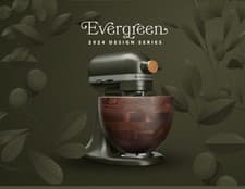 Image of KitchenAid Artisan Mixer 180 Design Series Evergreen With Walnut Bowl NEW