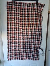 Image of Accessorize shawl/scarf black, white, orange, and cream woven.New