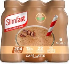 Image of SlimFast Ready To Drink Cafe Latte Shake, 6 x 325ml