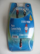 Image of MAPLIN 3m NIKKAI Stereo Phono to 3.5mm. Stereo Plug 24K GOLD Plated Connectors.