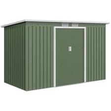 Image of Outsunny 9 x 4FT Metal Garden Storage Shed w/ 2 Door, Light Green