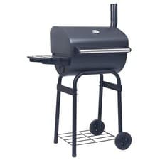 Image of Charcoal BBQ Grill Smoker with Bottom Shelf Black Backyard Cookers vidaXL