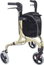 Image of NRS Freestyle 3 Wheel Rollator, Ultra Lightweight 5kg - Champagne Gold, P23049