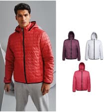Image of 2786 Men's Honeycomb Hooded Jacket TS023 Plain/Casual Lightweight fitted/padded