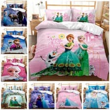 Image of Disney Frozen Elsa 3D Quilt Duvet Cover Pillowcase Bedding Set Single Double UK