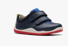 Image of Clarks Noodle Fun Toddler Trainers - Navy/Red RRP £42