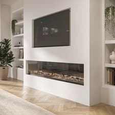 Image of Media Wall Inset Electric Fire with LED Flame and Remote Control