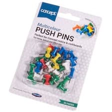 Image of Concept Multicoloured Push Pins Notice Board Corkboard Office Thumb Tack 10153