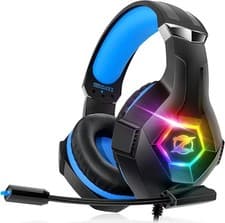 Image of Gaming Headset Stereo Surround Sound Gaming Headphones with Breathing RGB Light 