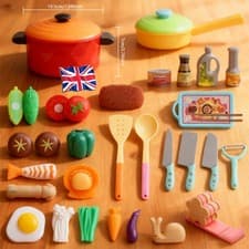 Image of 35Pcs Kids Kitchen Toy Set Pretend Play Cooking Accessories Kitchen Role-Playing