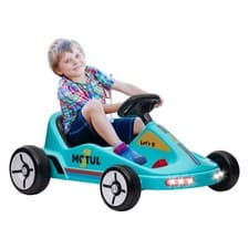 Image of AIYAPLAY 6V Electric Go Kart w/ Music, Light, Horn, for Ages 3-5 Years, Blue