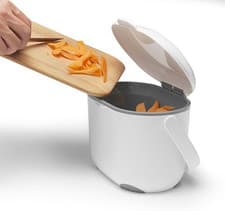 Image of Addis 2.5L Compost Caddy White Grey | Kitchen Food Waste Bin | Removable Bucket