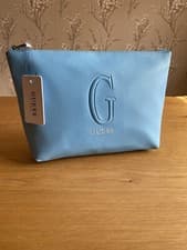 Image of Stunning Ladies Genuine Guess Clutch Bag Travel Bag Blue Bnwt