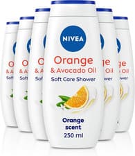 Image of NIVEA Indulgent Moisture Orange Shower Cream, (250 Ml, Pack of 6), Moisturising