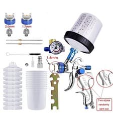 Image of Spray Gun Paint Gun Kit HVLP Gravity Feed Air 1.4mm 1.7mm 2mm 3 Nozzles Set UK