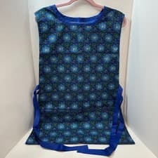Image of Handmade Blue Kaleidoscope Star Cobbler Apron Double Sided Pocket Tabard Smock