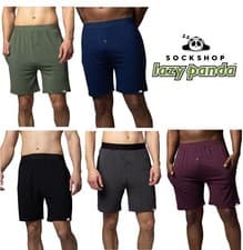 Image of Loungewear Shorts Mens 1 Pack Soft Bamboo, Lightweight, PJ, Nightwear-Lazy Panda