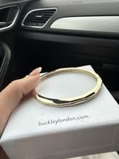 Image of Buckley London Gold Tone Adjustable Bracelet Bangle with Box and Pouch