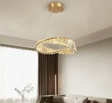 Image of Add a touch of modern luxury to your home with this stunning crystal ring Light