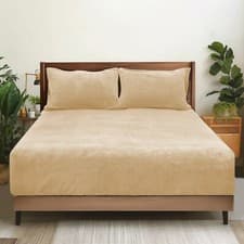 Image of Teddy Fleece Fitted Sheet 30cm/12" Extra Deep Bedding Sheets Single Double King