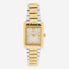 Image of Versace - Two Tone Stainless Steel Tonneau Analogue Watch - Womens