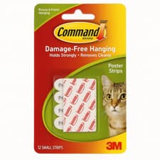 Image of 12x 3M Command Poster Strips Damage Free Poster Picture Hanging Strips