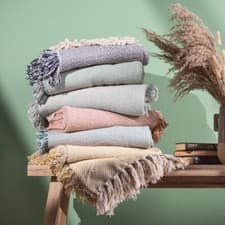 Image of Jasper Herringbone Cotton Throw - Brick/Marine/Navy/Sage