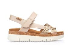 Image of Pikolinos Palma 0968 Women White Leather Sandal New Collection Hook & Loop