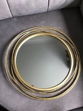 Image of IMAGE 200 INC GOLD COLOUR ROUND METAL MIRROR NEW
