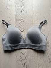 Image of George Size 2XL Grey Ribbed Padded Bralette Non Wired Bra *27