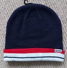 Image of CONVERSE Navy / Red / White Cuff BEANIE Hat UNISEX New Tags WEAR CUFF UP OR DOWN