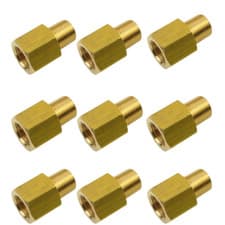Image of Brass Pipe Fitting Adapter 1/16''NPT Female x 1/8''NPT Male Fuel Rail Gauge 9Pcs