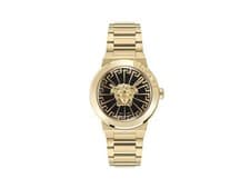 Image of Versace Medusa Infinite Quartz Watch, PVD Gold, Black, 38 mm, VE3F00522