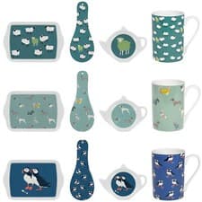 Image of The Peony Melamine Range Dogs Sheep Puffin Small Tray Spoon Rest Teabag Tidy