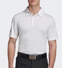 Image of adidas Golf Polo Top Mens - 3 Stripes Polo Shirt - White - All Sizes