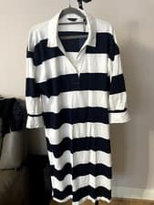 Image of Gant Feminine Striped Rugger Dress Evening Blue RRP £65 Size L