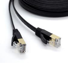 Image of Cat7 Flat Ethernet Cable RJ45 LAN Patch Lead Gigabit Cat6 Cat5e Compatible 2-15m