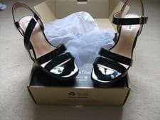 Image of Dune black patent leather shoes, new in box size 5