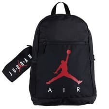 Image of Nike Air Jordan Black Red Kids School Backpack With Pencil Case
