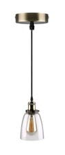 Image of Glass Pendant Light Ceiling Modern Clear Shade Hanging Lamp Dining Office NEW