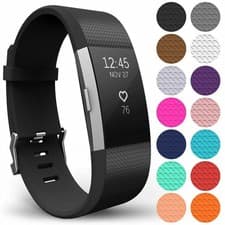 Image of For Fitbit Charge 2 Strap Replacement Silicone Wristband Watch Metal Buckle