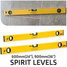 Image of ROLSON Aluminium Spirit Level 600mm 900mm Horizontal Vertical Measuring Tool