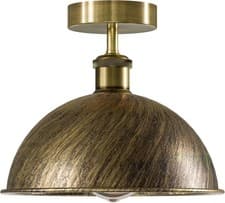 Image of Vintage Semi Flush Ceiling Light E27 Metal Shade Kitchen Living Room Lighting