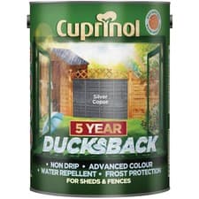Image of Cuprinol Ducksback 5 Year Waterproof for Sheds & Fences Silver Copse 5L