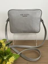Image of Ted Baker Debbi Small Grey Pebbled Leather Crossbody/Camera Bag. New No Tags.