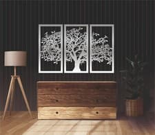Image of Tree of Life 3 Panels, Metal Tree Wall Art, Tree Sign, Metal Wall Decor, 3 Piece