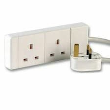 Image of 2 Way UK 13Amp Extension Lead, Standard Lead – 2 Gangs & 2 Meter Cable